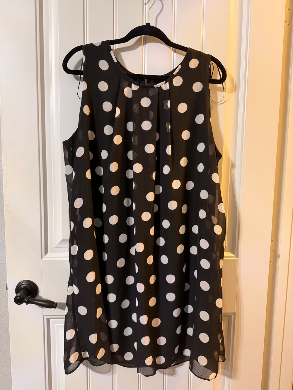 Emma & Michele Black Dress with White Polka Dots